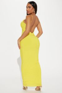 Something Special Backless Maxi Dress - Yellow sold by Fashion Nova