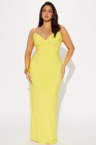 Something Special Backless Maxi Dress - Yellow sold by Fashion Nova