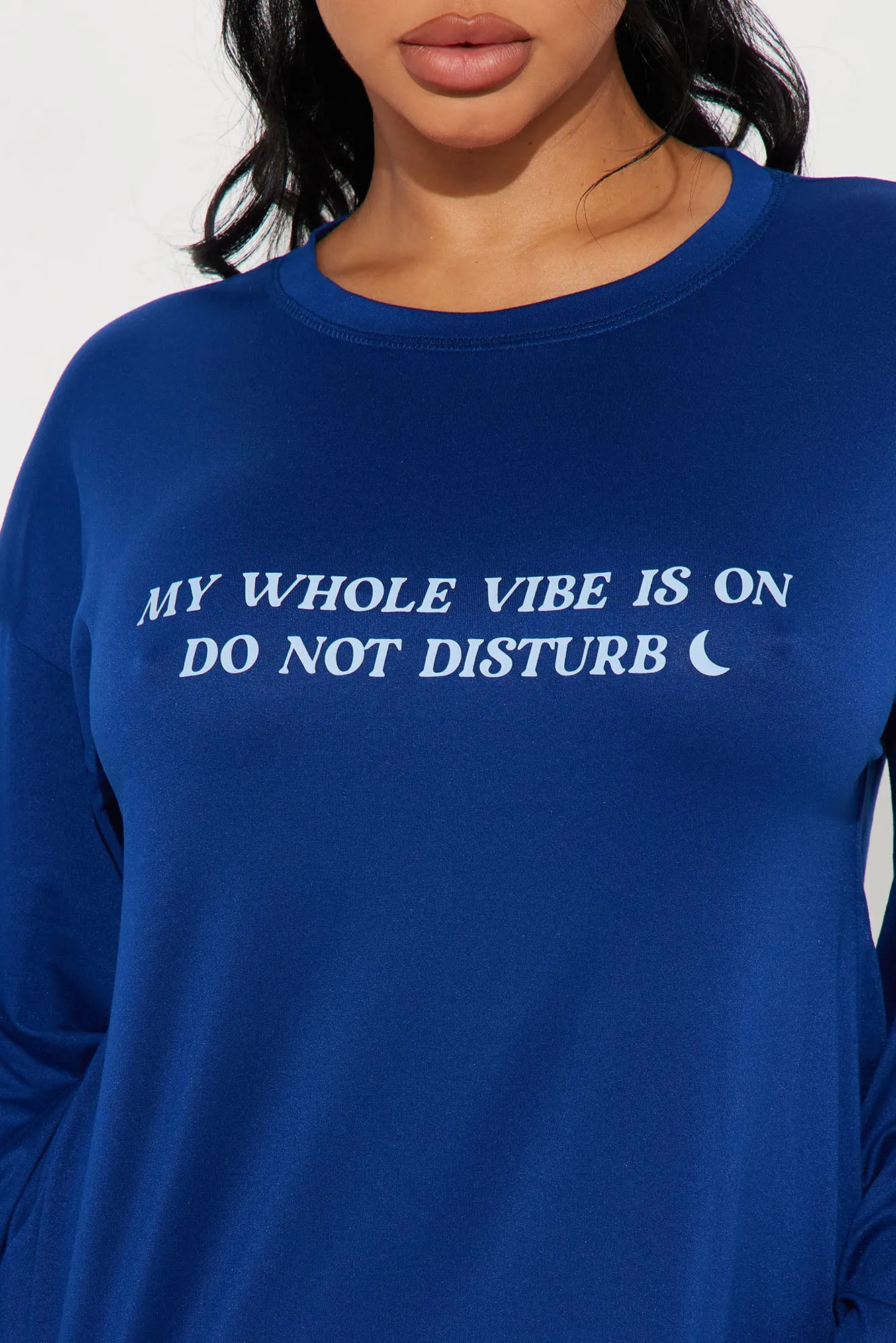 Do Not Disturb My Vibe PJ Boxer Short Set - Navy sold by Fashion Nova product image thumbnail 2