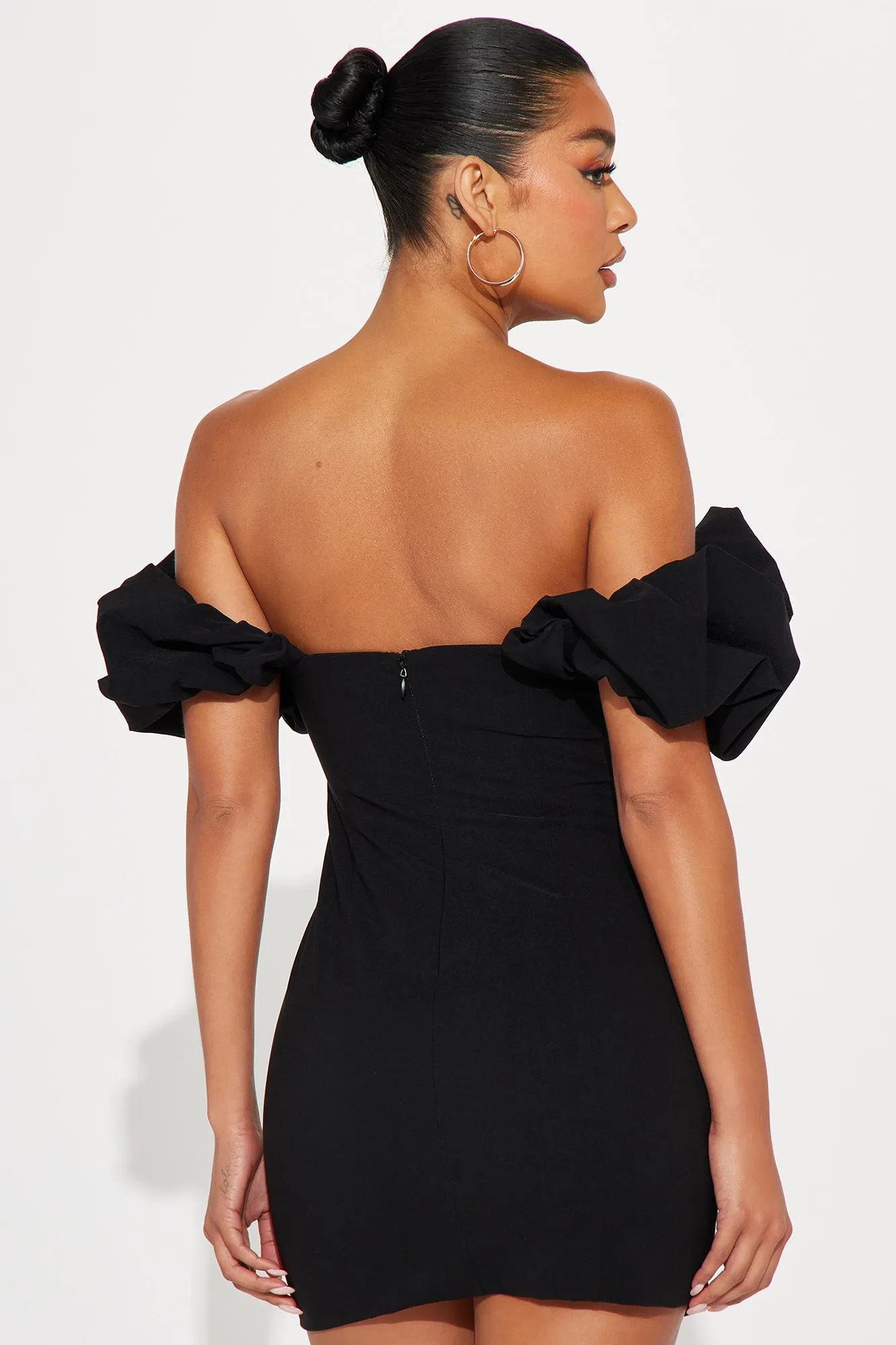 Romy Ruffle Off Shoulder Mini Dress - Black sold by Fashion Nova product image thumbnail 3