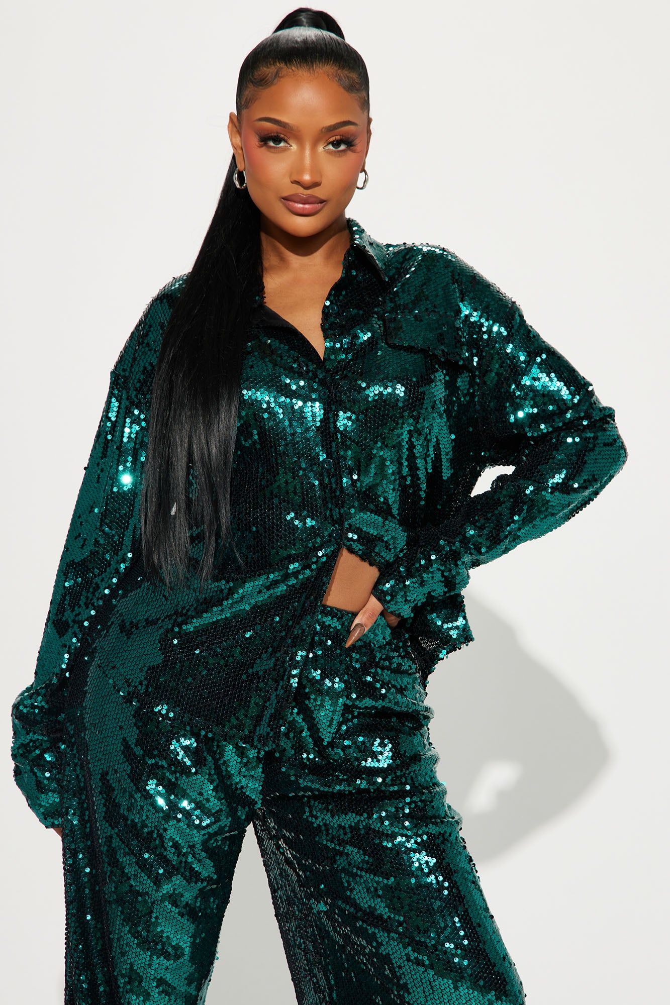 All In Sequin Pant Set - Emerald sold by Fashion Nova product image thumbnail 2