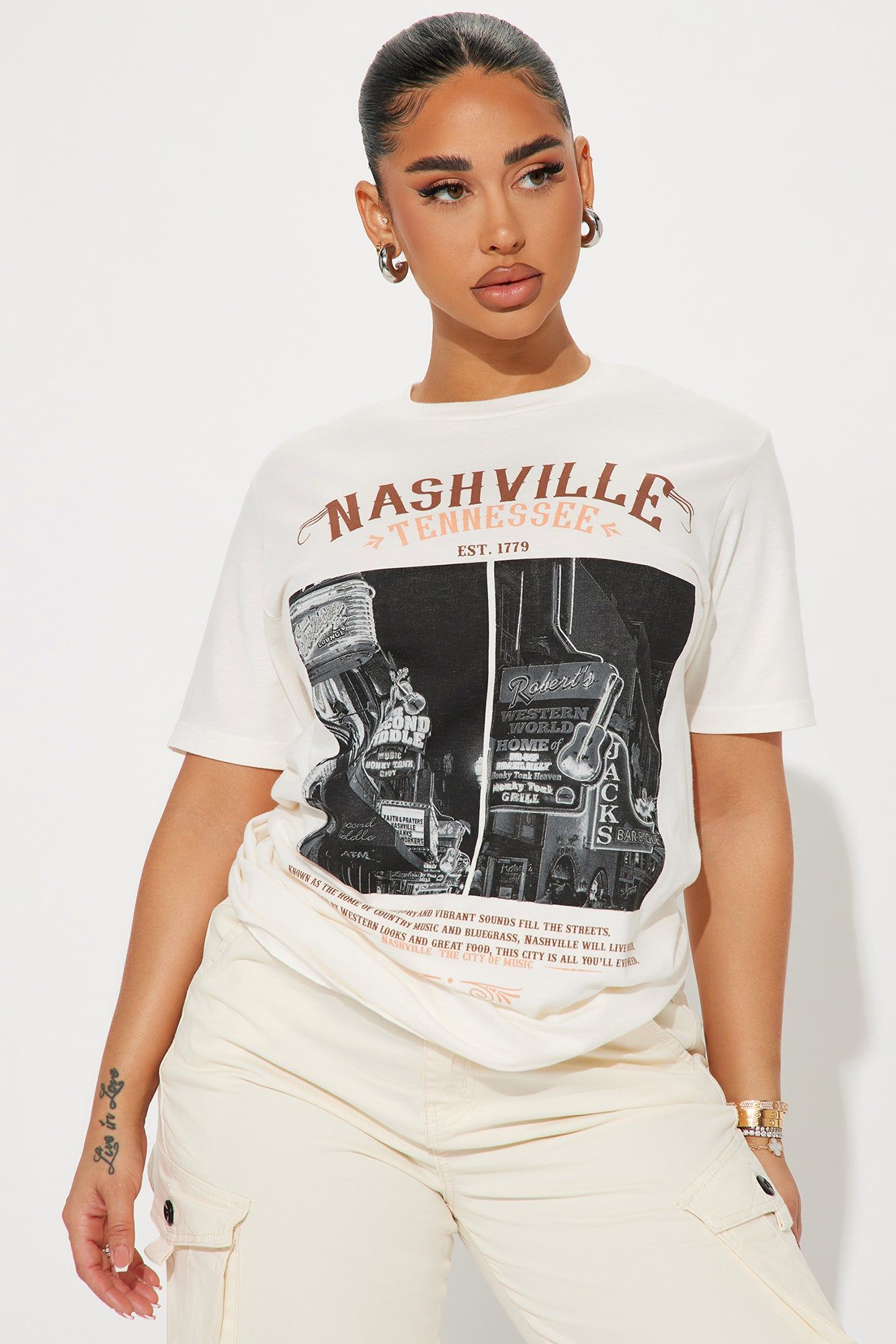 Western World Nashville Graphic Tee - Beige sold by Fashion Nova