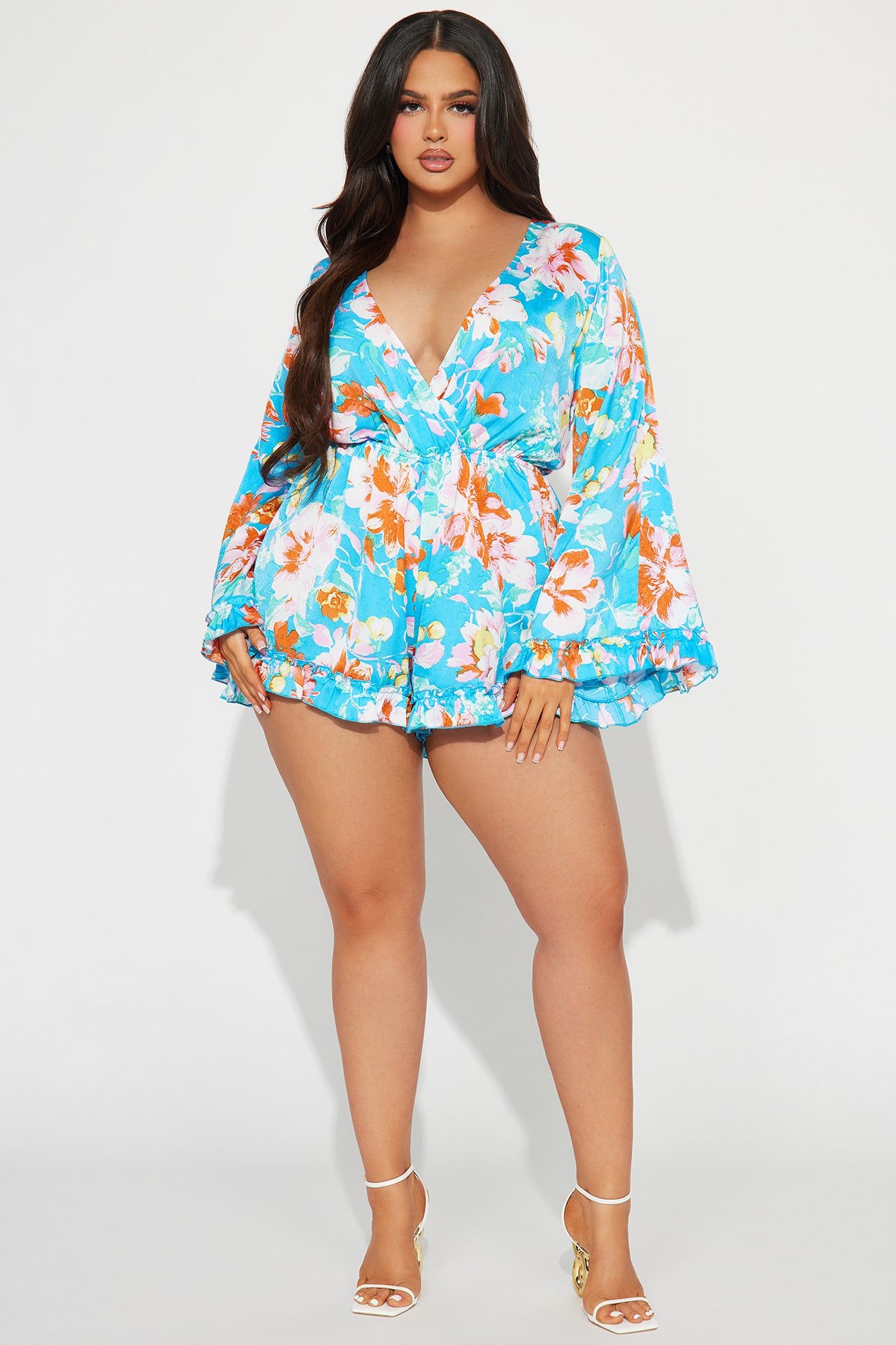 Take Me Away With You Romper - Blue/combo sold by Fashion Nova product image thumbnail 4