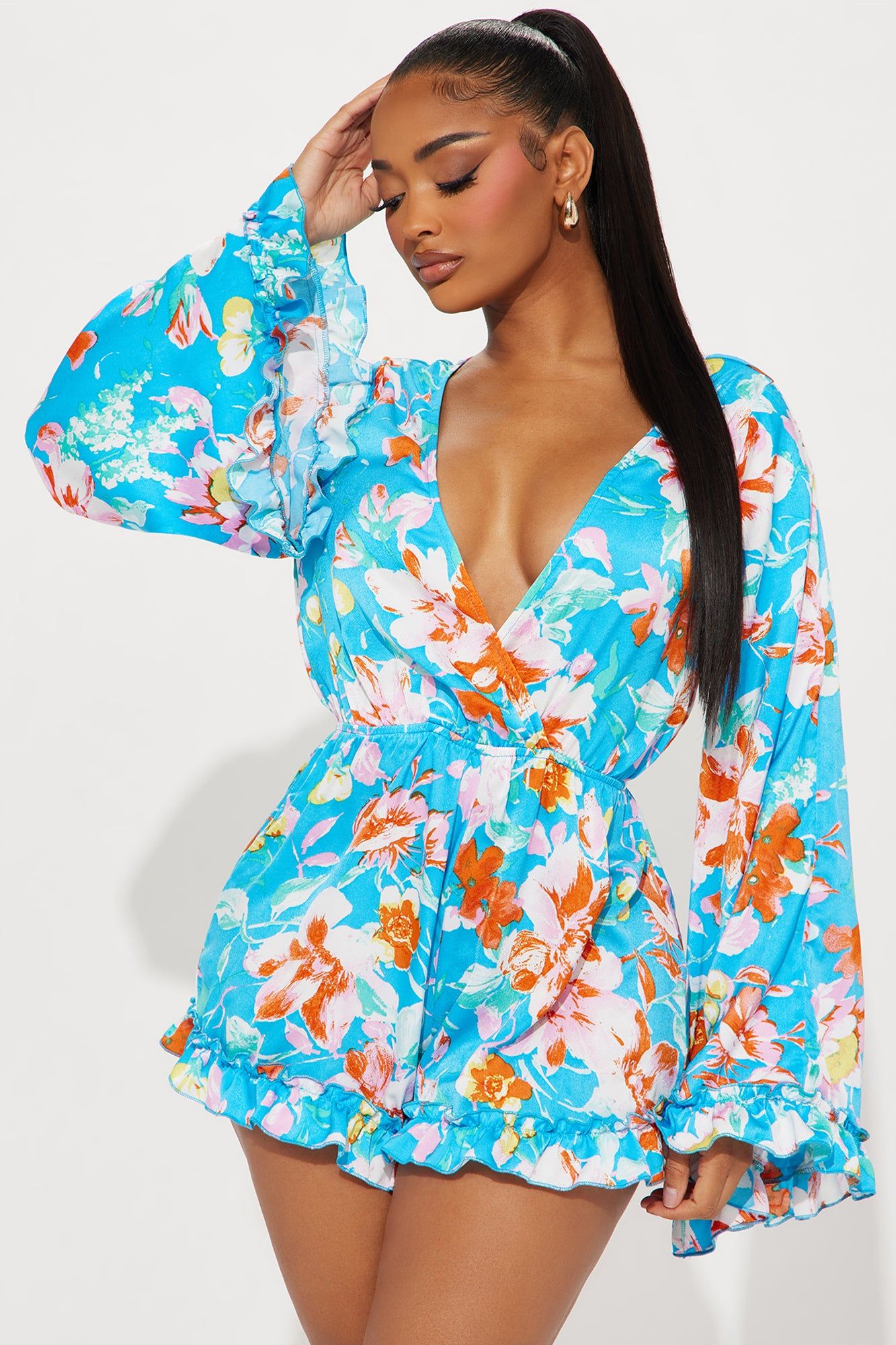 Take Me Away With You Romper - Blue/combo sold by Fashion Nova product image thumbnail 2