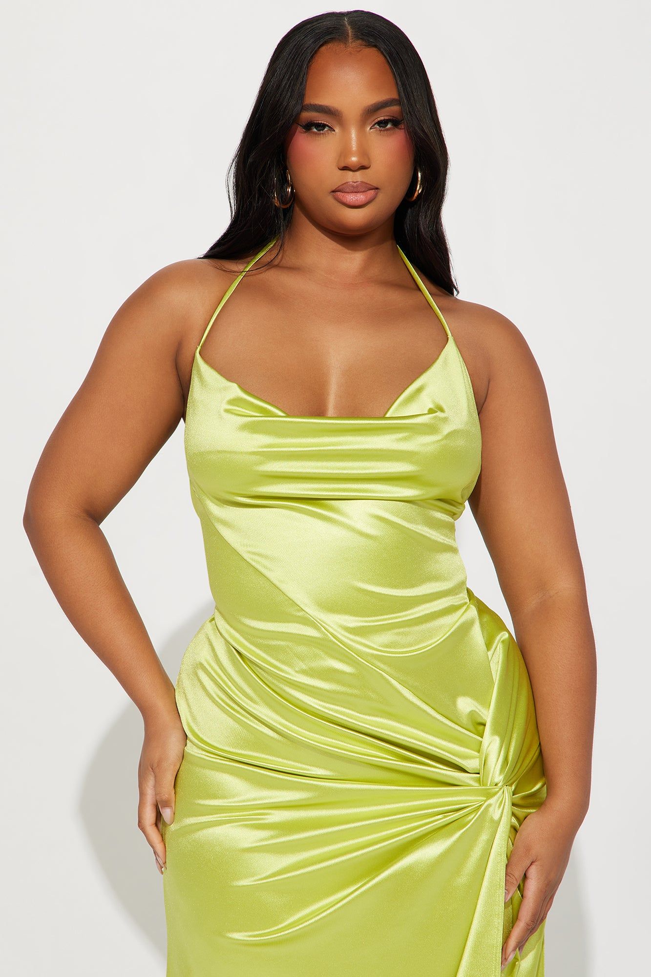 Andie Satin Gown - Chartreuse sold by Fashion Nova product image thumbnail 5