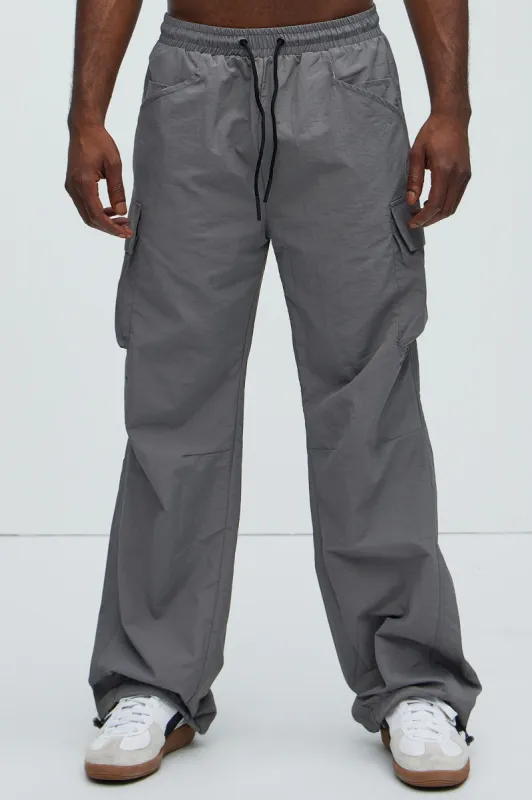 About My Perspective Nylon Pants - Grey sold by Fashion Nova