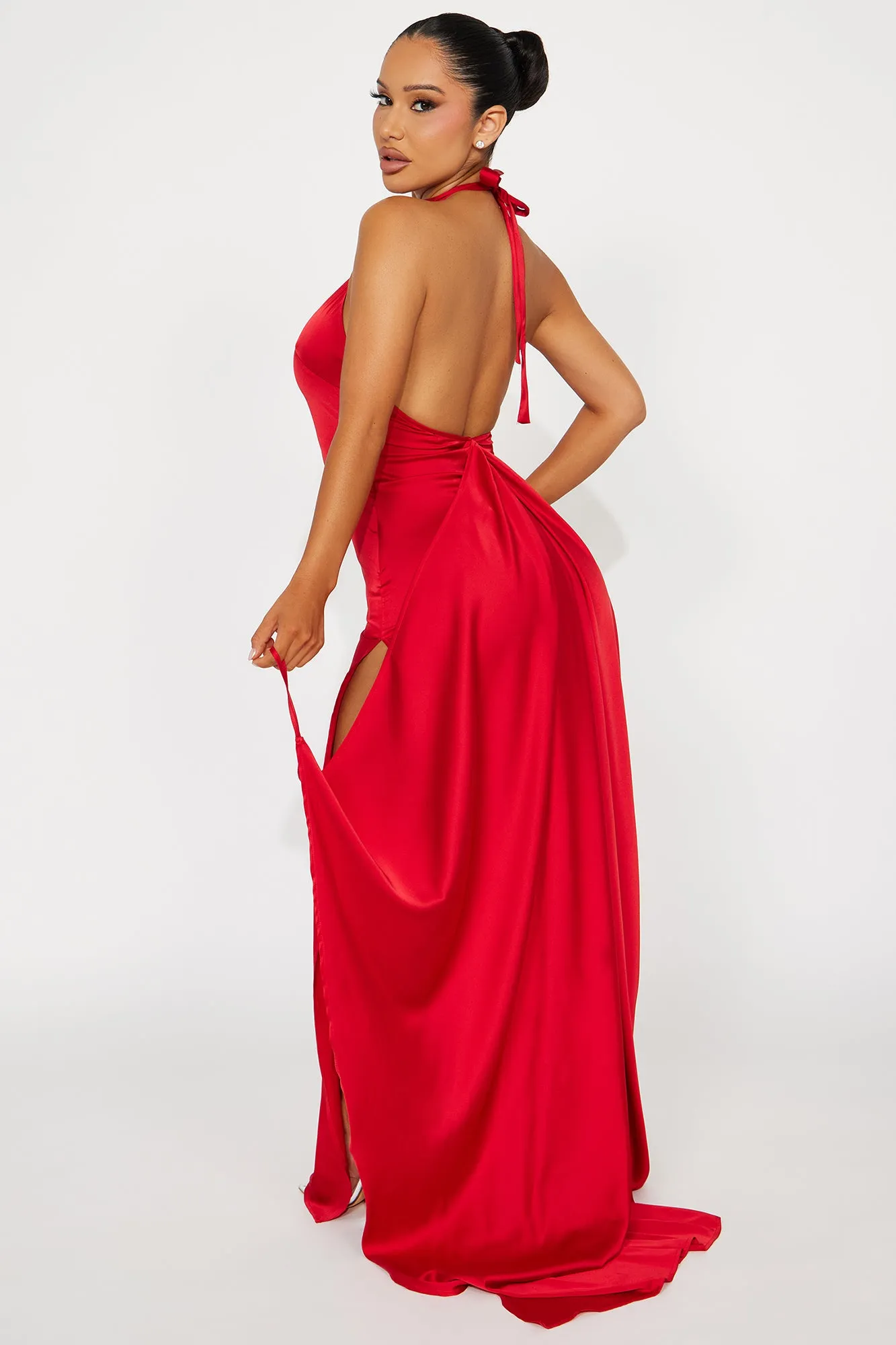 Living Lux Satin Maxi Dress - Red sold by Fashion Nova product image thumbnail 4