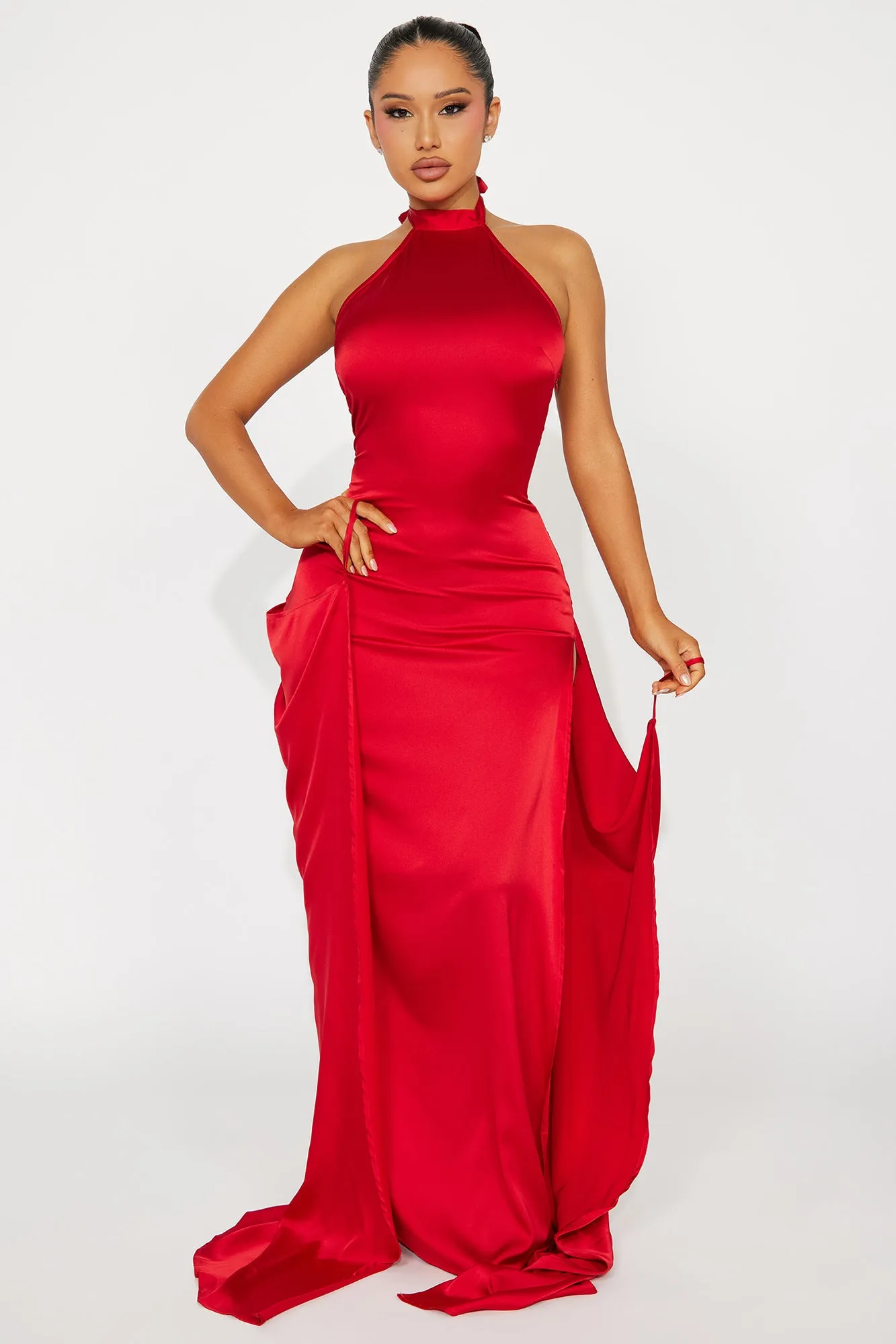 Living Lux Satin Maxi Dress - Red sold by Fashion Nova product image thumbnail 3