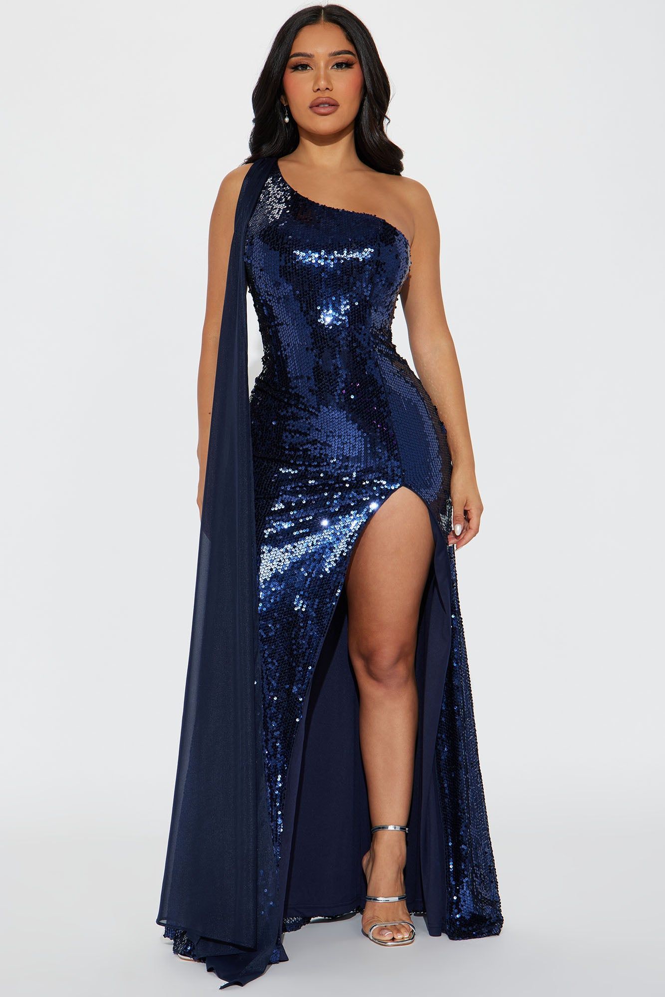 Vivian Sequin Gown - Navy sold by Fashion Nova