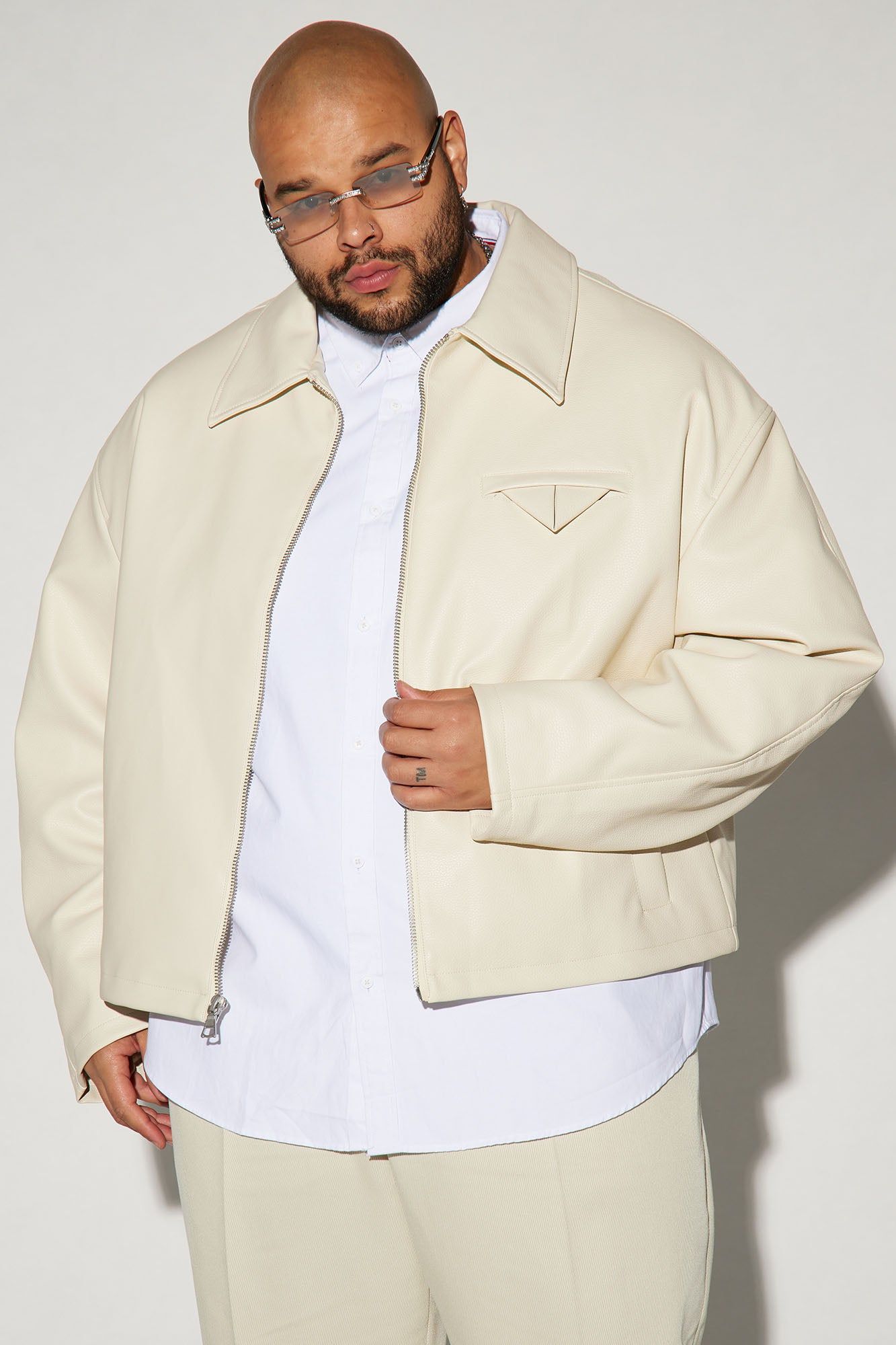 Houston Faux Leather Cropped Jacket - Off White sold by Fashion Nova product image thumbnail 5
