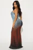 Sierra Ombre Mesh Maxi Dress - Blue/combo sold by Fashion Nova