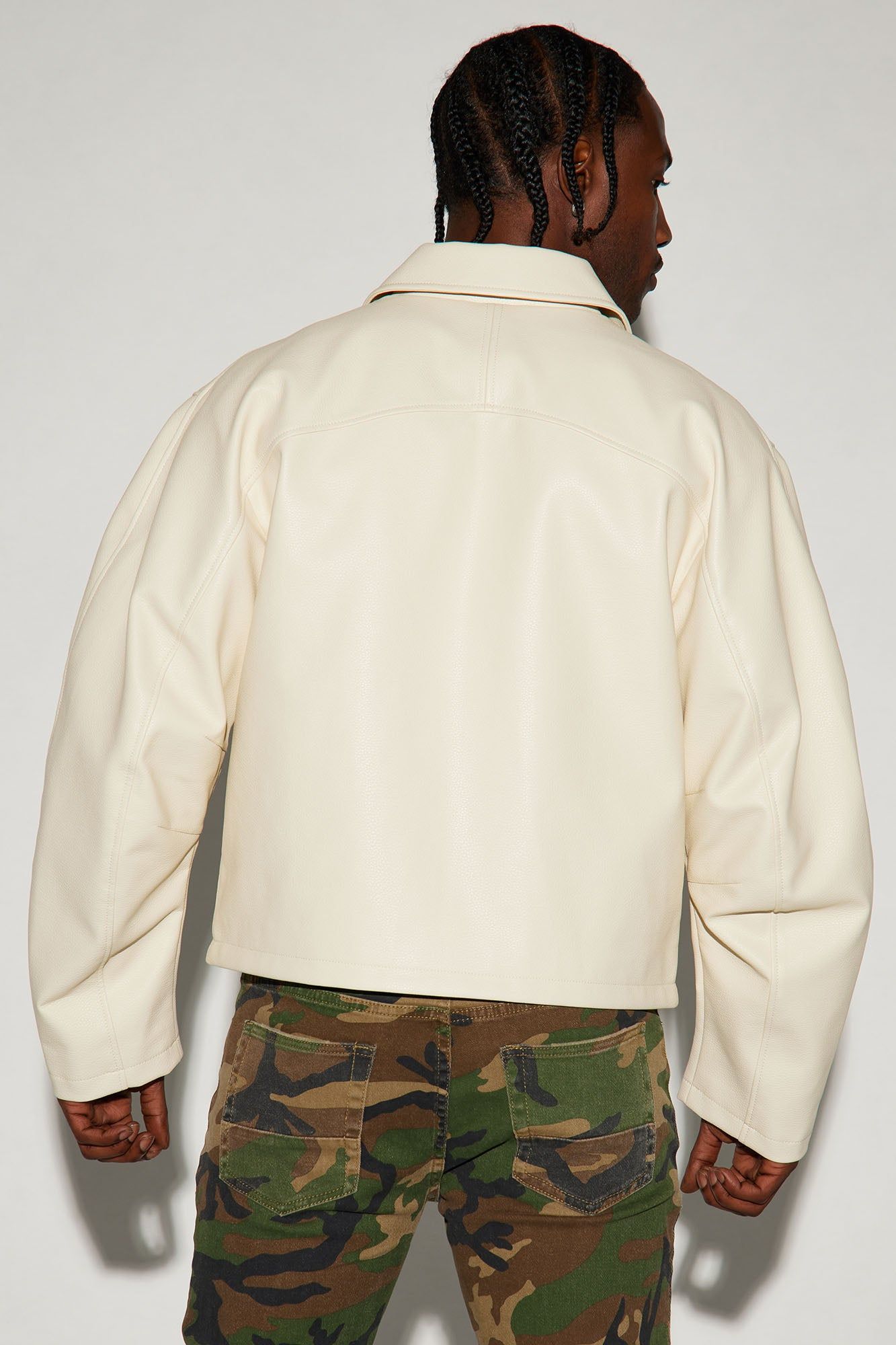 Houston Faux Leather Cropped Jacket - Off White sold by Fashion Nova product image thumbnail 4