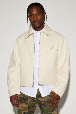 Houston Faux Leather Cropped Jacket - Off White sold by Fashion Nova
