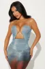 Sierra Ombre Mesh Maxi Dress - Blue/combo sold by Fashion Nova