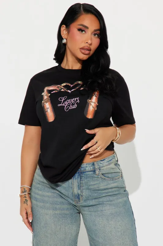 Lovers Club Graphic Tee - Black sold by Fashion Nova