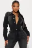 Playing Games Denim Jumpsuit - Charcoal sold by Fashion Nova