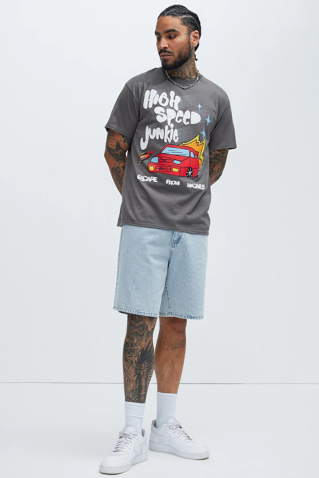 Mad Speed Short Sleeve Tee - Charcoal sold by Fashion Nova product image thumbnail 3