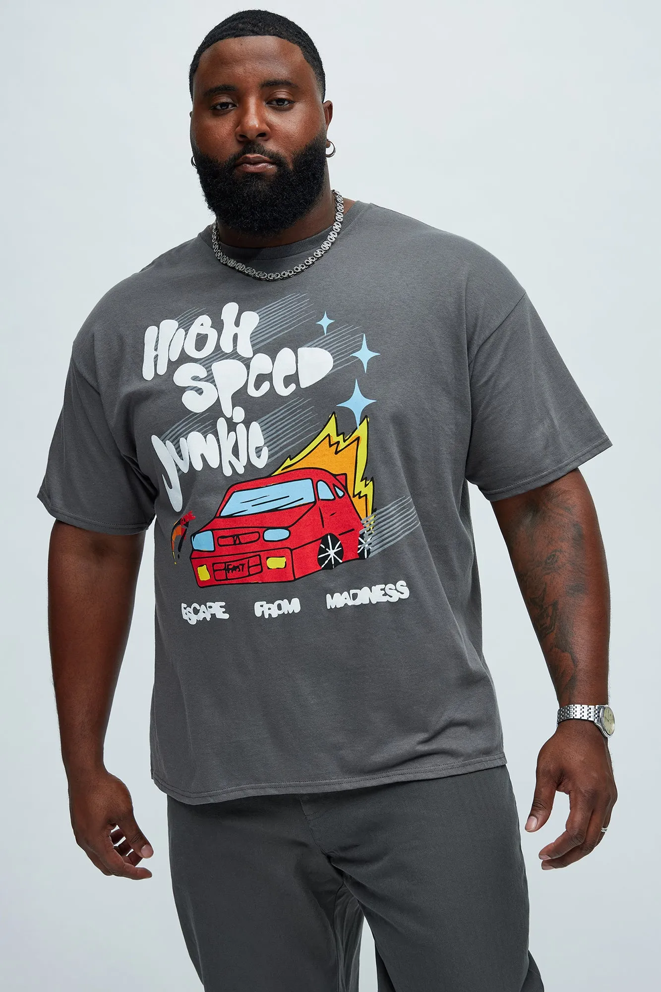Mad Speed Short Sleeve Tee - Charcoal sold by Fashion Nova product image thumbnail 4