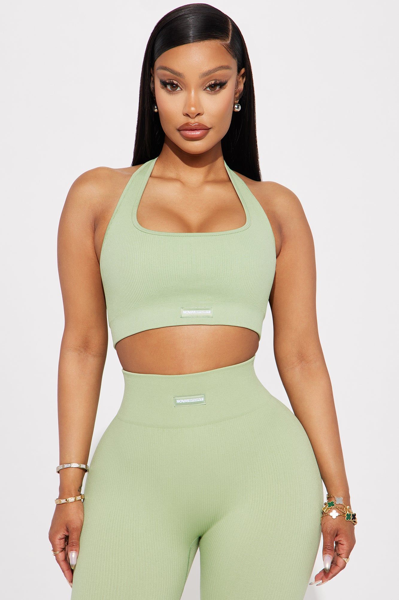 Flexibility Seamless Ribbed Sports Bra - Sage sold by Fashion Nova