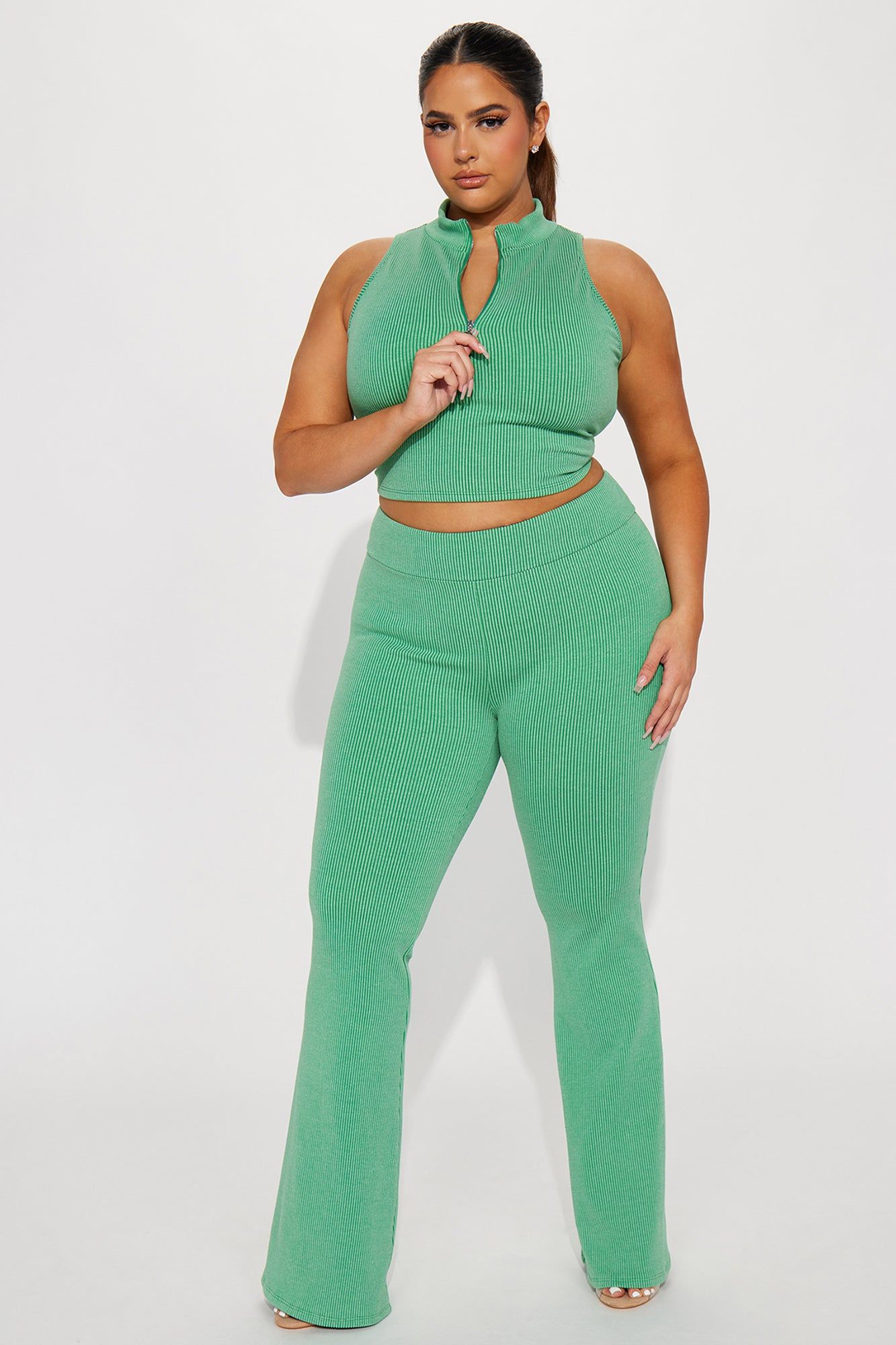 Hard To Reach Ribbed Pant Set - Green sold by Fashion Nova product image thumbnail 4