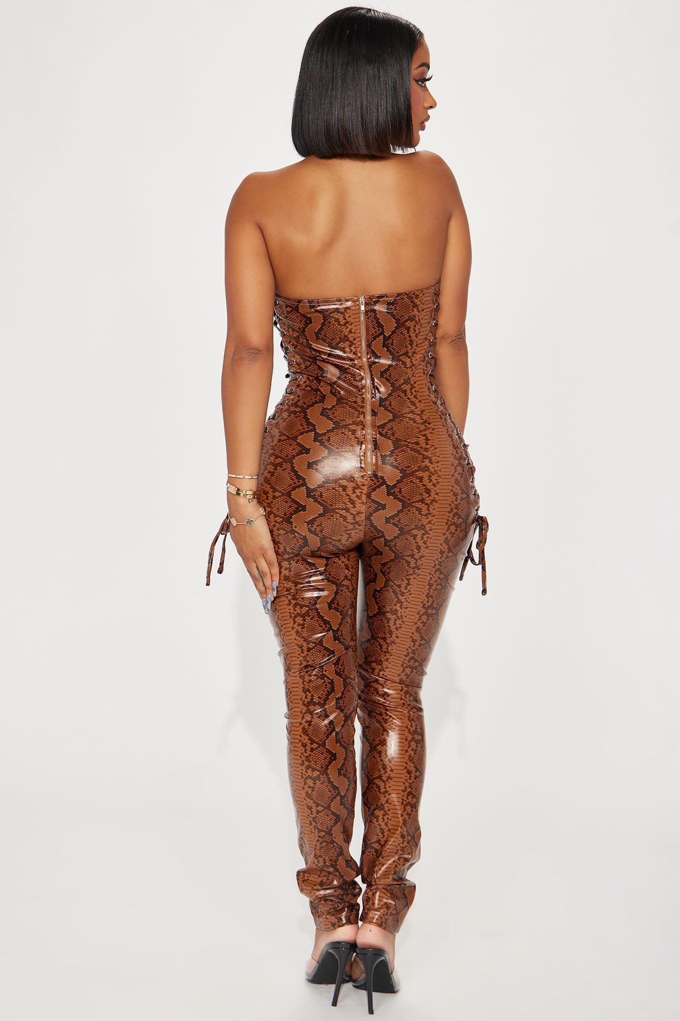 City Girl Faux Leather Jumpsuit - Brown sold by Fashion Nova product image thumbnail 4