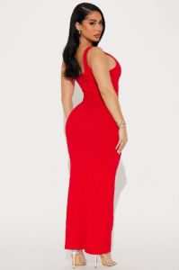 Taylor Ribbed Maxi Dress - Red sold by Fashion Nova