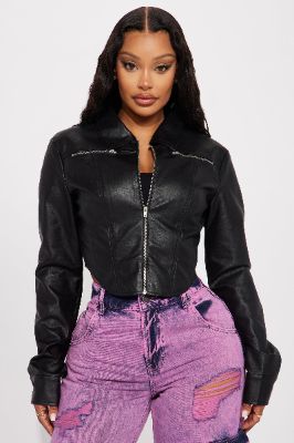 Better Than You Know Faux Leather Jacket - Black sold by Fashion Nova