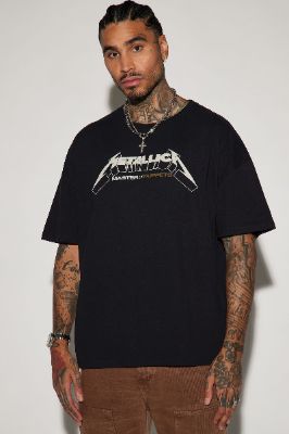 Metallica MOP Oversized Short Sleeve Tee - Black sold by Fashion Nova