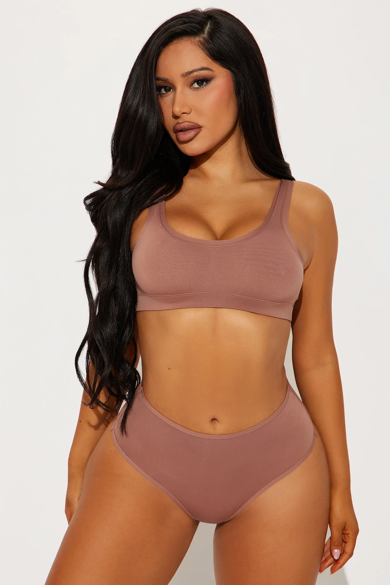 Light As A Feather Microfiber High Cut Thong Panty - Mocha sold by Fashion Nova product image thumbnail 2