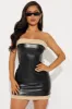 Cold Heart Era Faux Leather Mini Dress - Black sold by Fashion Nova