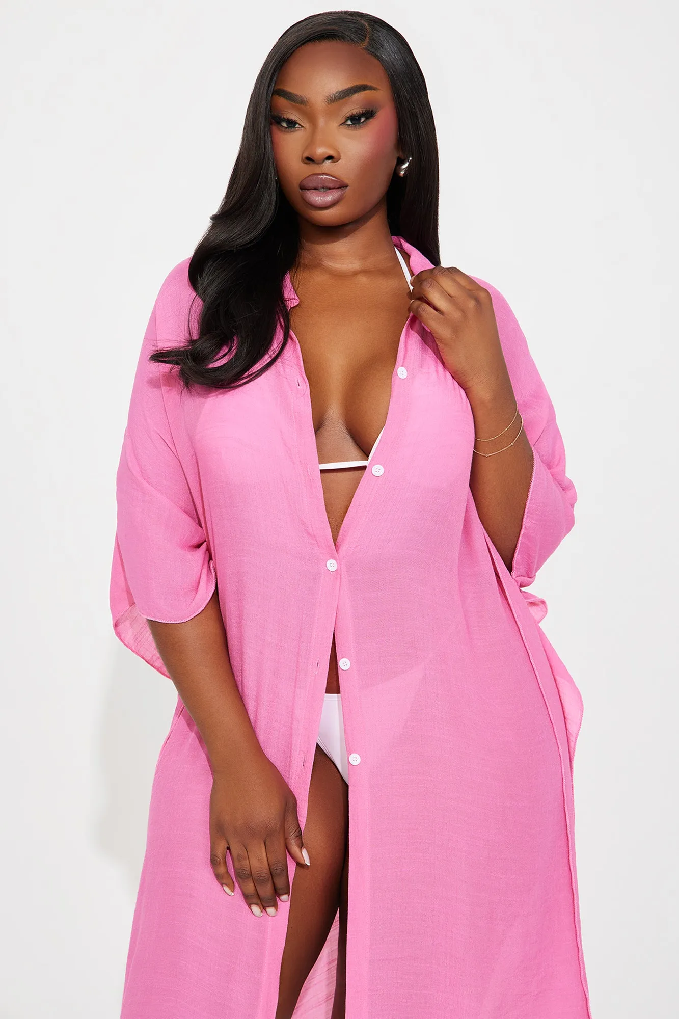 Megan Swim Cover Up Kimono - Hot Pink sold by Fashion Nova product image thumbnail 5