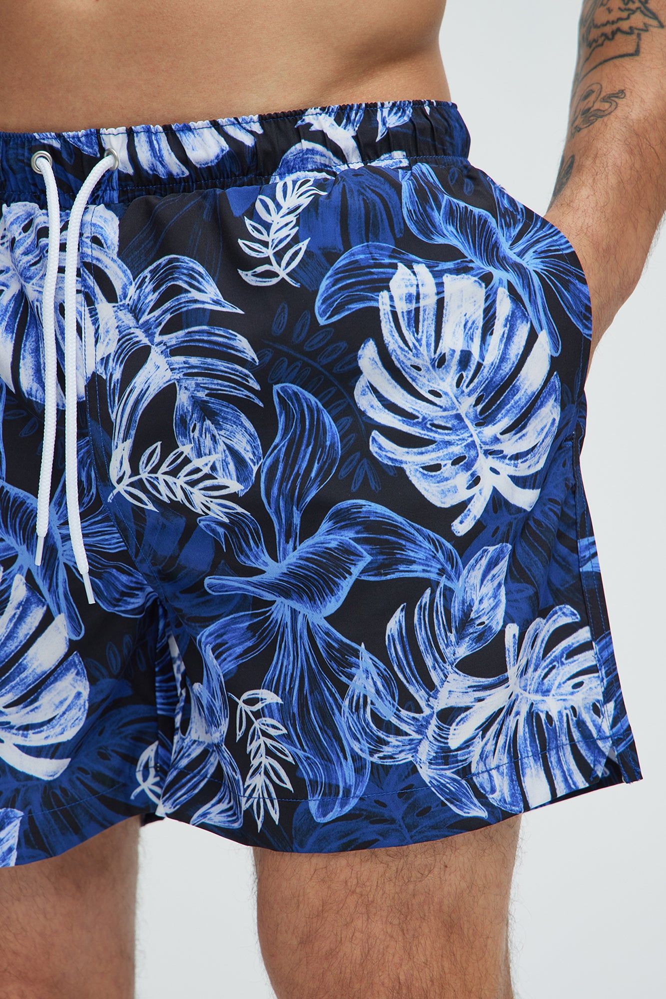 Palm Sketches Swim Trunks - Navy sold by Fashion Nova product image thumbnail 3