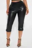 Meet Me Here Faux Leather Capri Pant - Black sold by Fashion Nova