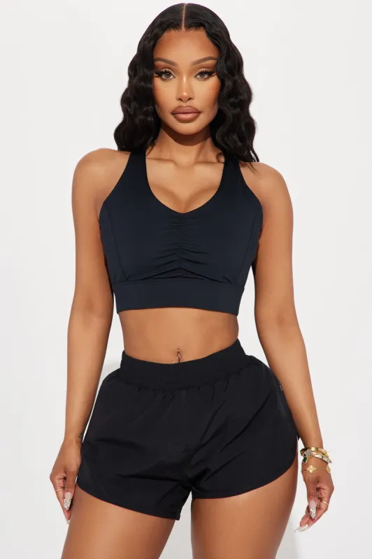 Run Up Elevate Active Sports Bra - Black sold by Fashion Nova