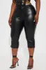 Meet Me Here Faux Leather Capri Pant - Black sold by Fashion Nova