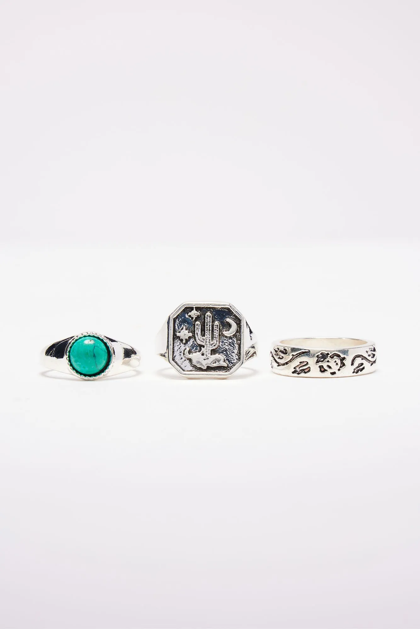 Gobi Desert Ring Set - Turquoise/combo sold by Fashion Nova product image thumbnail 3