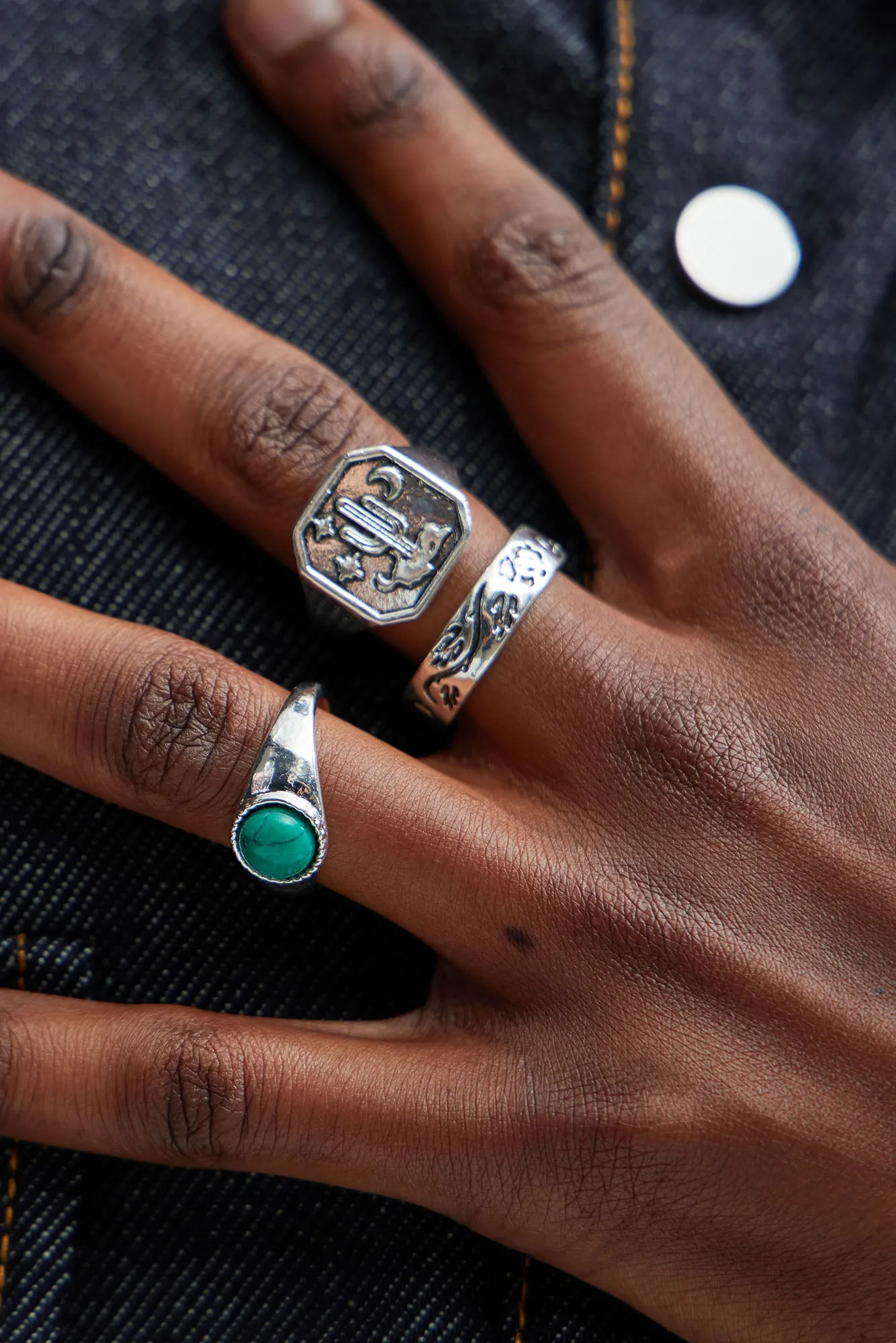 Gobi Desert Ring Set - Turquoise/combo sold by Fashion Nova