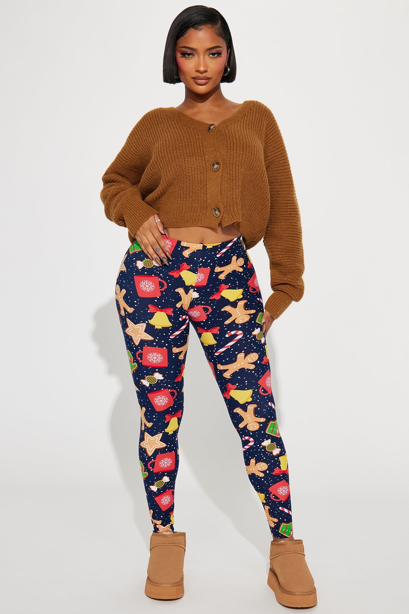 Winter Spice Holiday Legging - Navy/combo sold by Fashion Nova