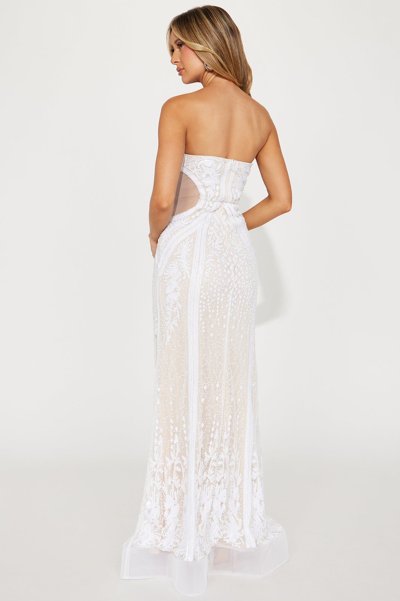 Camila Sequin Gown - White sold by Fashion Nova product image thumbnail 3