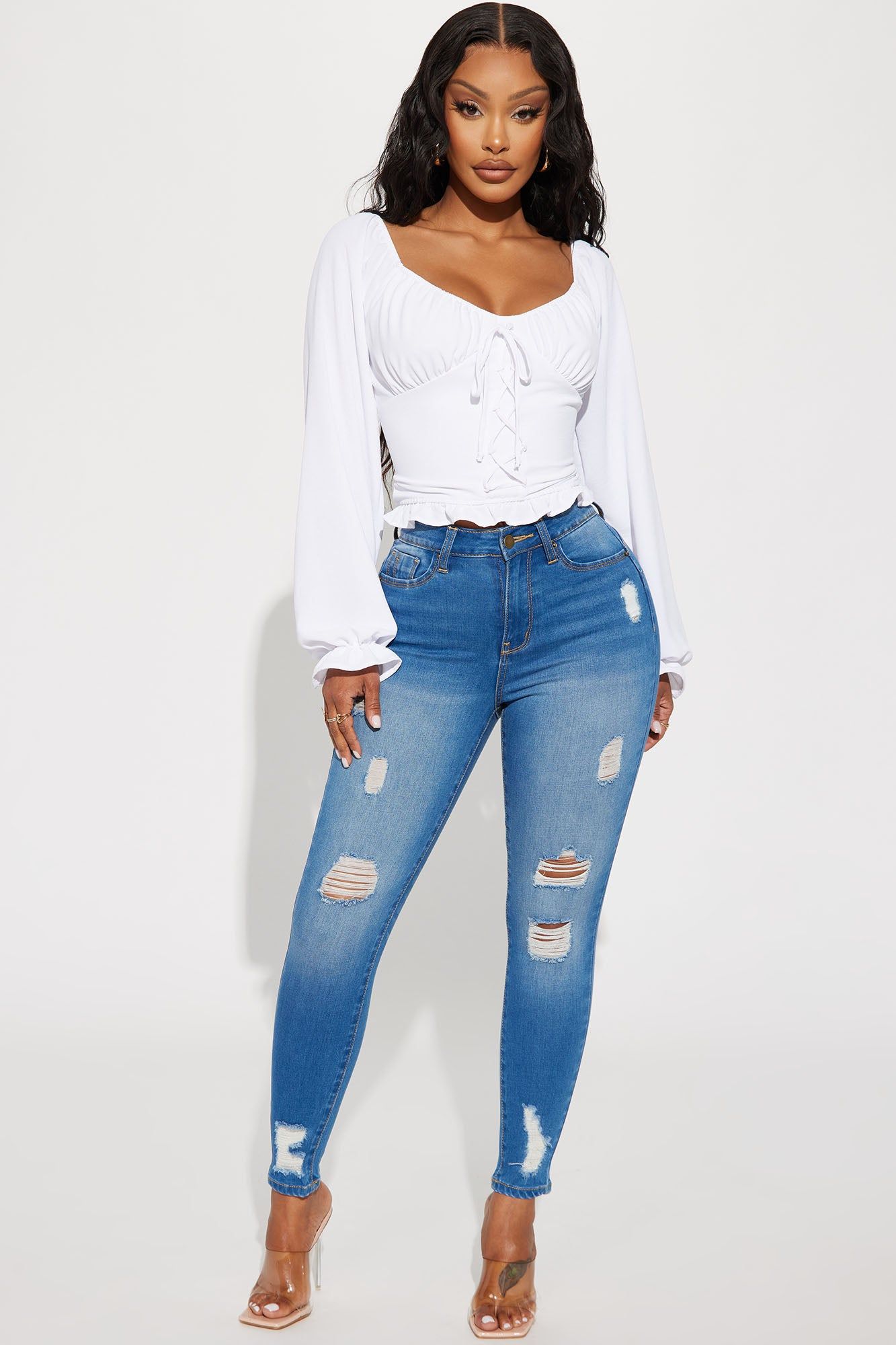 Katja Blouse Top - White sold by Fashion Nova product image thumbnail 2