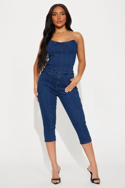 Carli Denim Pant Set - Dark Wash sold by Fashion Nova
