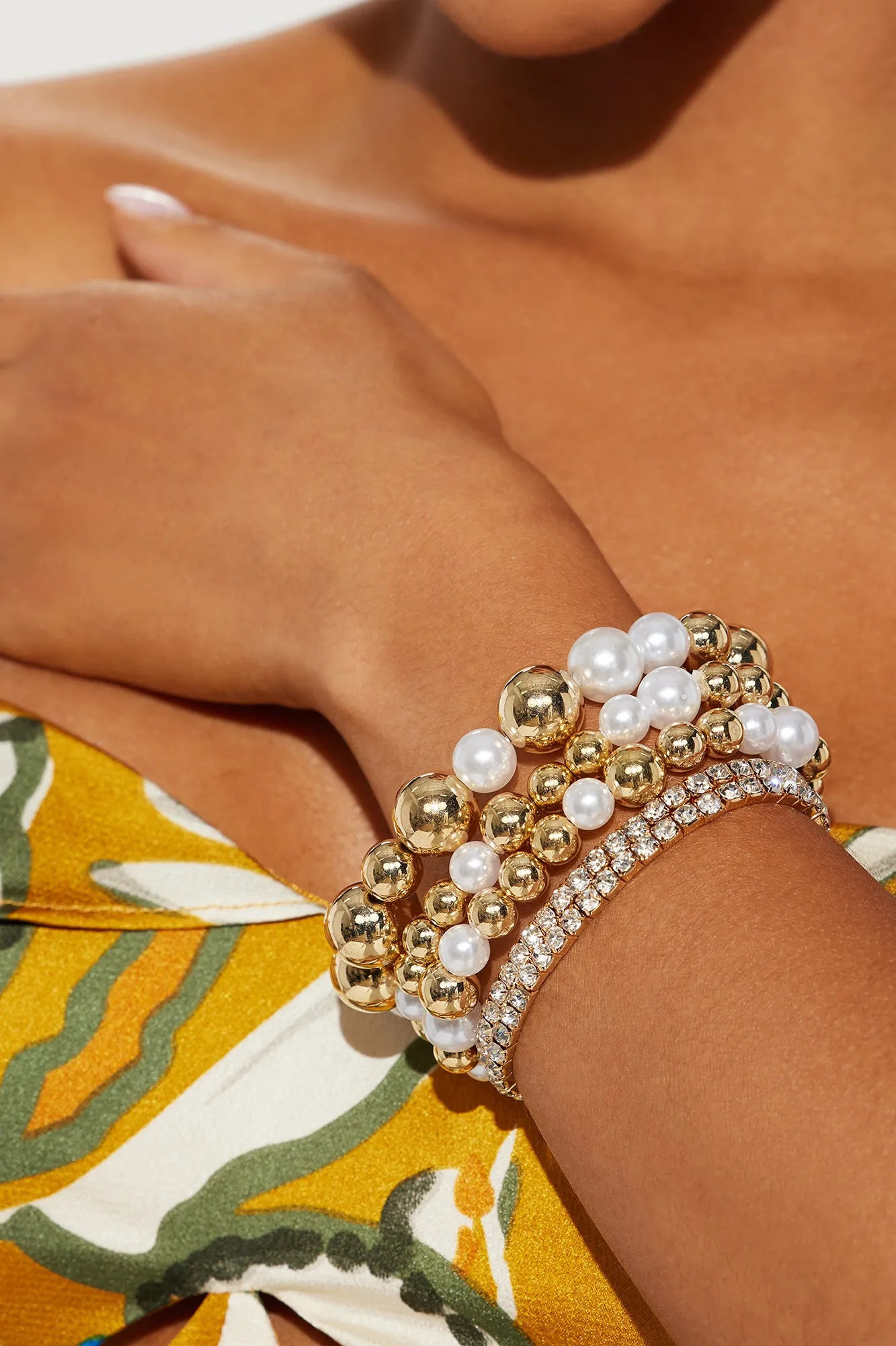 Athena 5 Piece Bracelet Set - Gold sold by Fashion Nova