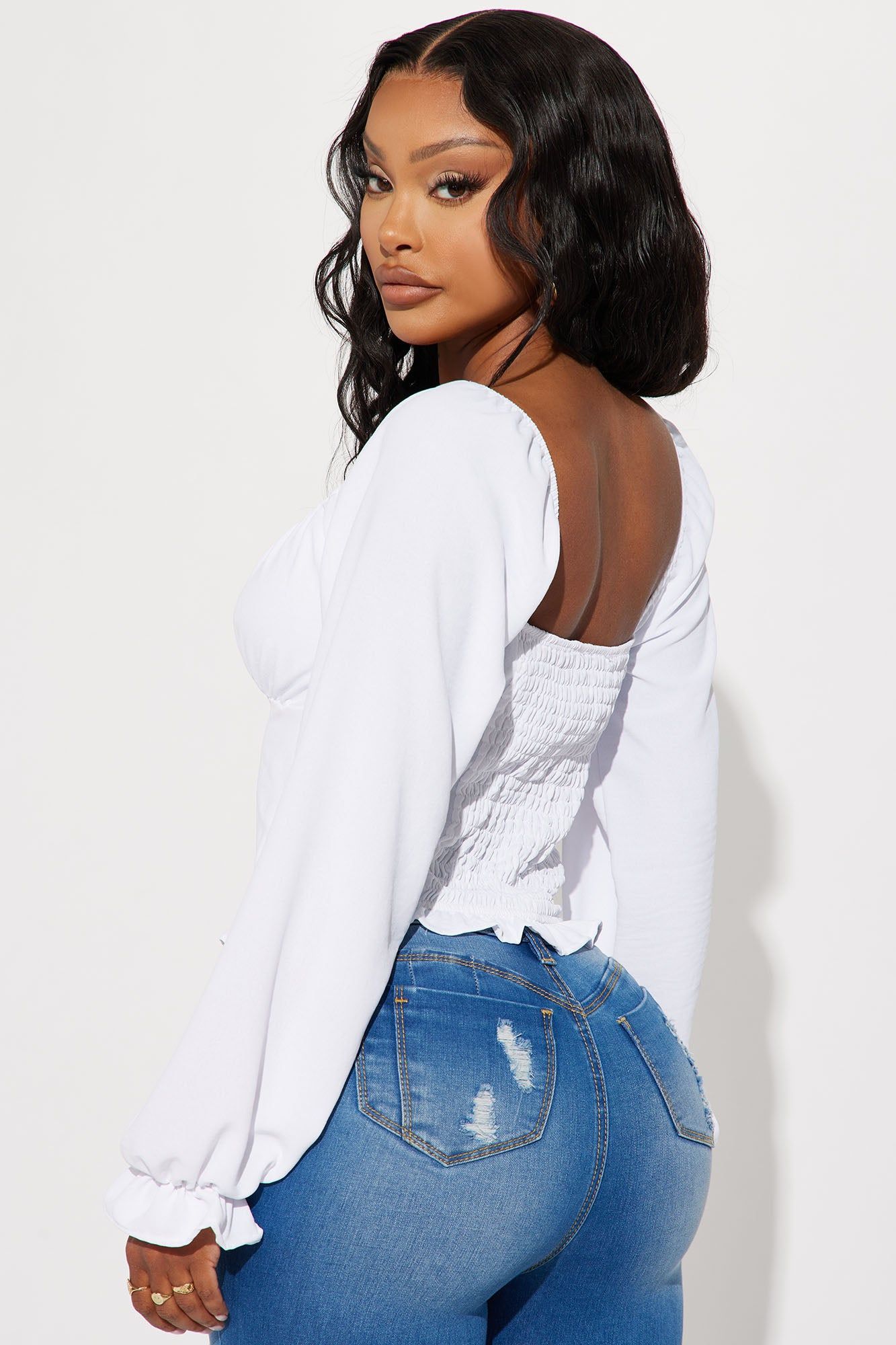 Katja Blouse Top - White sold by Fashion Nova product image thumbnail 3
