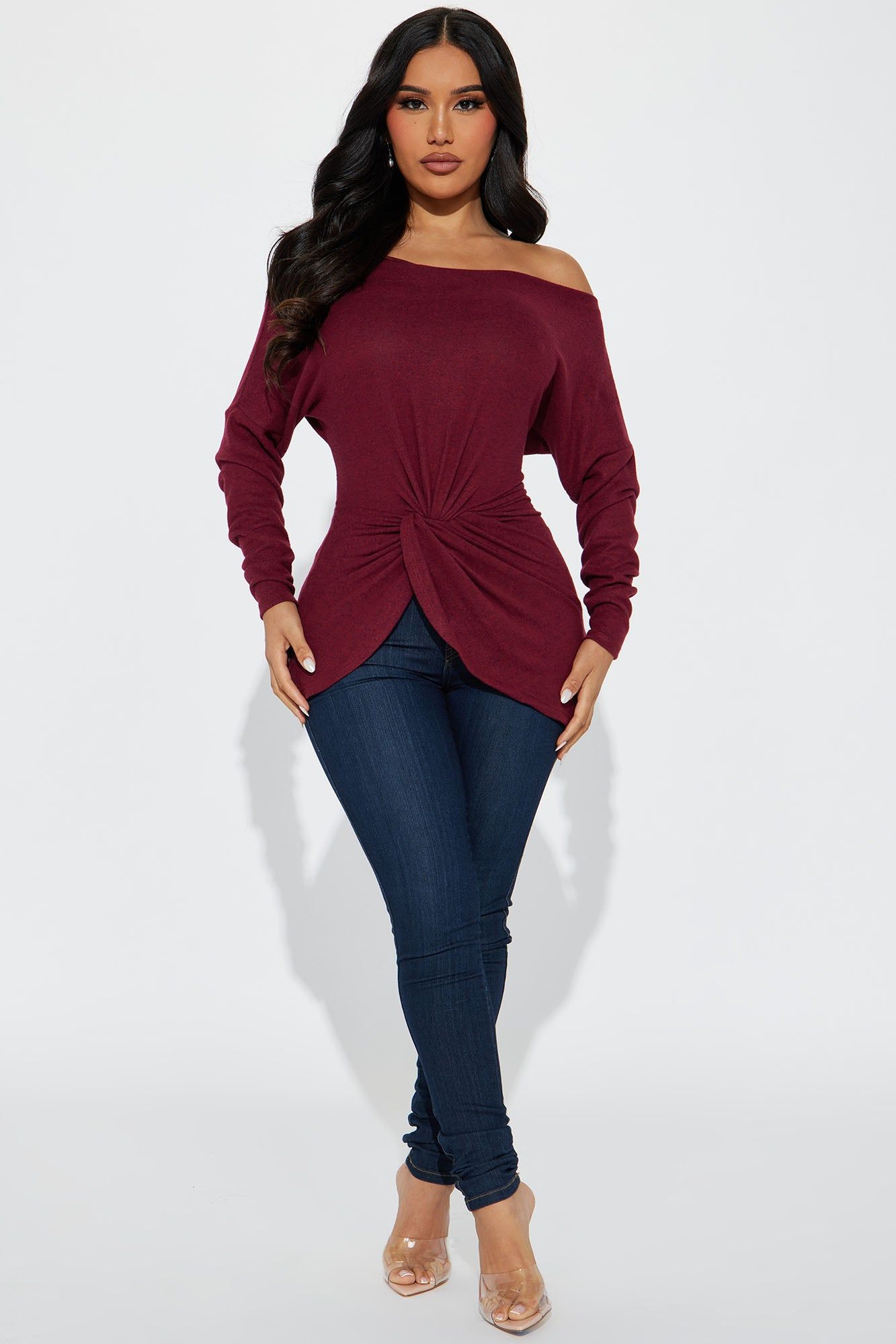 Simply Flawless Off Shoulder Top - Wine sold by Fashion Nova product image thumbnail 2