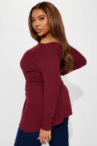Simply Flawless Off Shoulder Top - Wine sold by Fashion Nova
