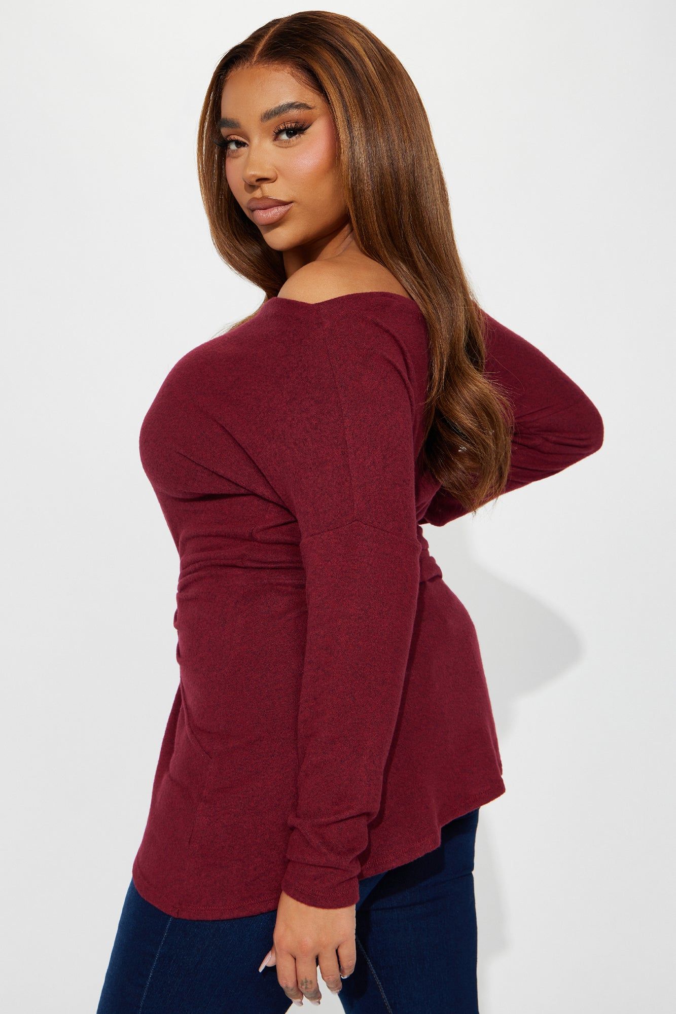 Simply Flawless Off Shoulder Top - Wine sold by Fashion Nova product image thumbnail 6