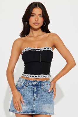 Sweet Innocence Corset Top - Black/White sold by Fashion Nova