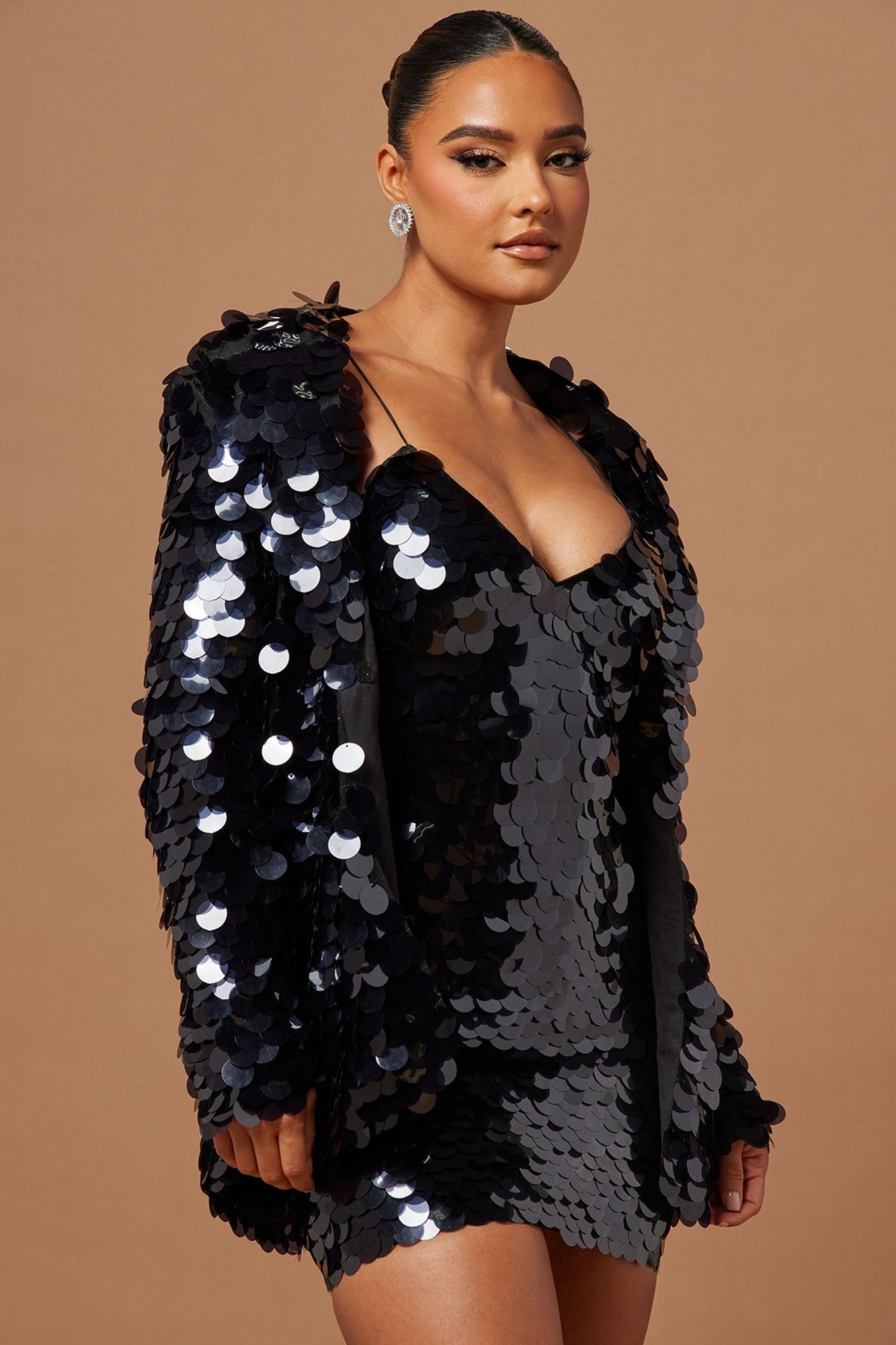Gianna Payette Sequin Blazer - Black sold by Fashion Nova product image thumbnail 4