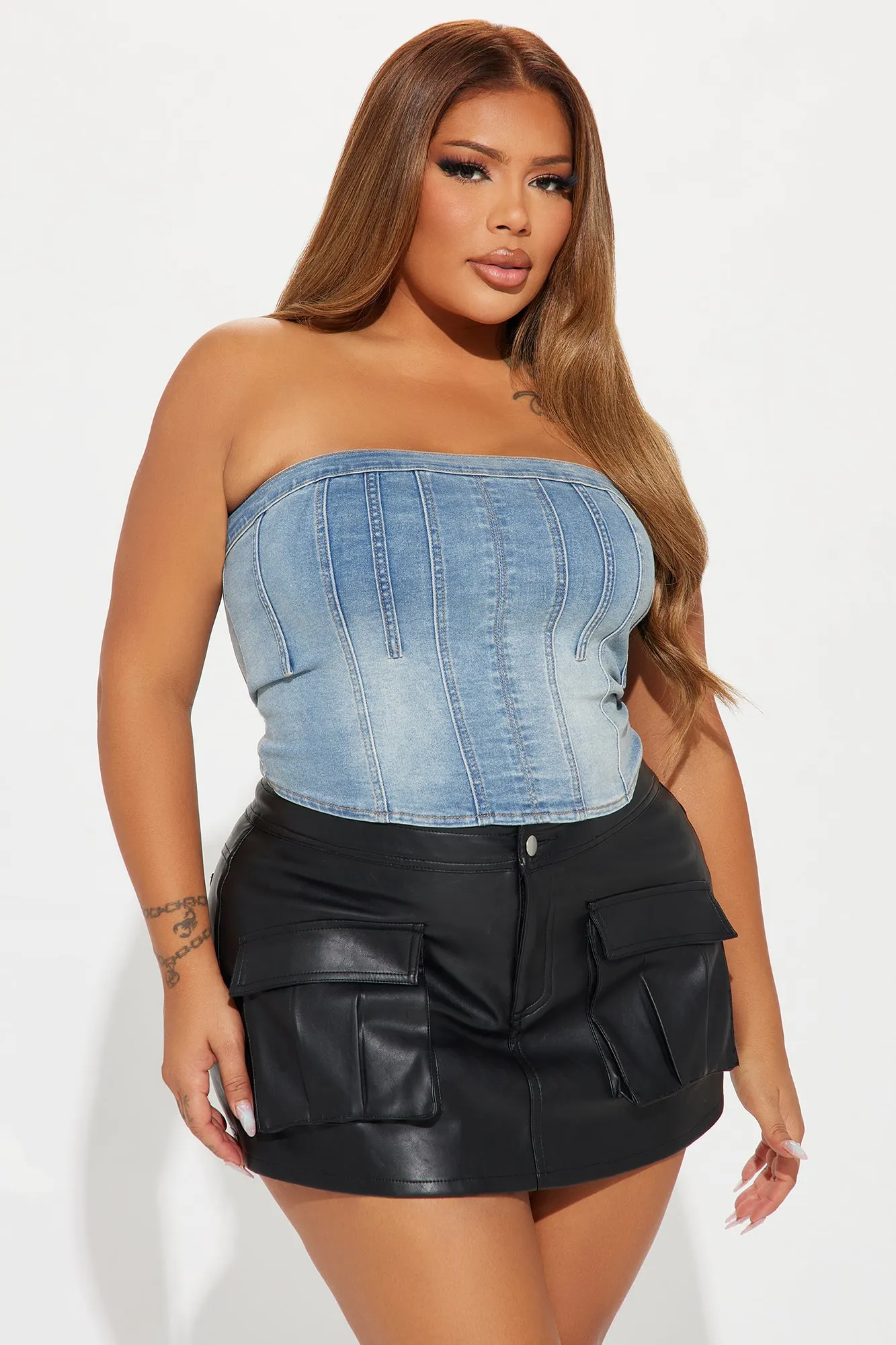 Around Town Denim Top - Light Wash sold by Fashion Nova product image thumbnail 4