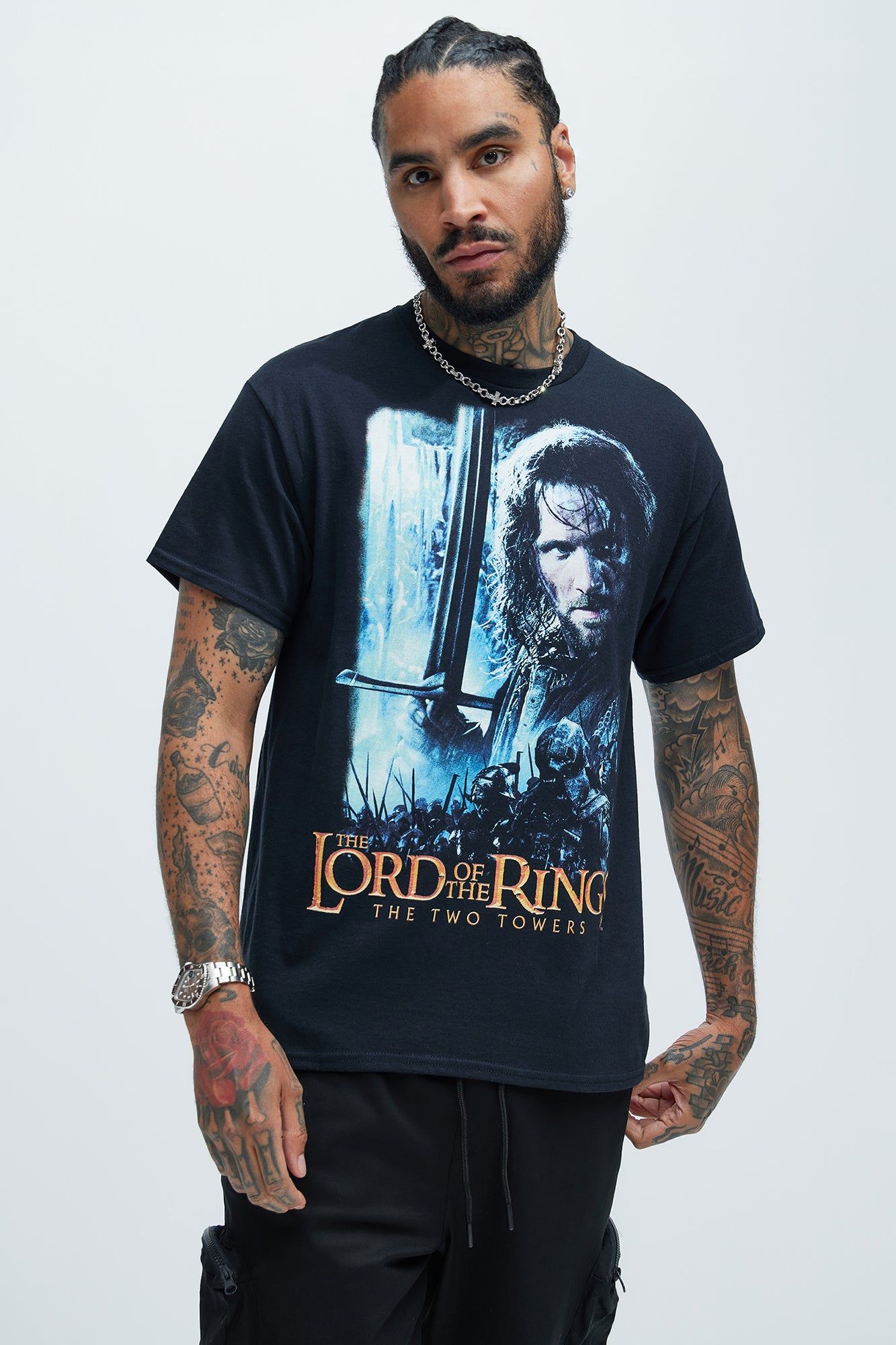 Lord Of The Rings Aragon Short Sleeve Tee - Black sold by Fashion Nova